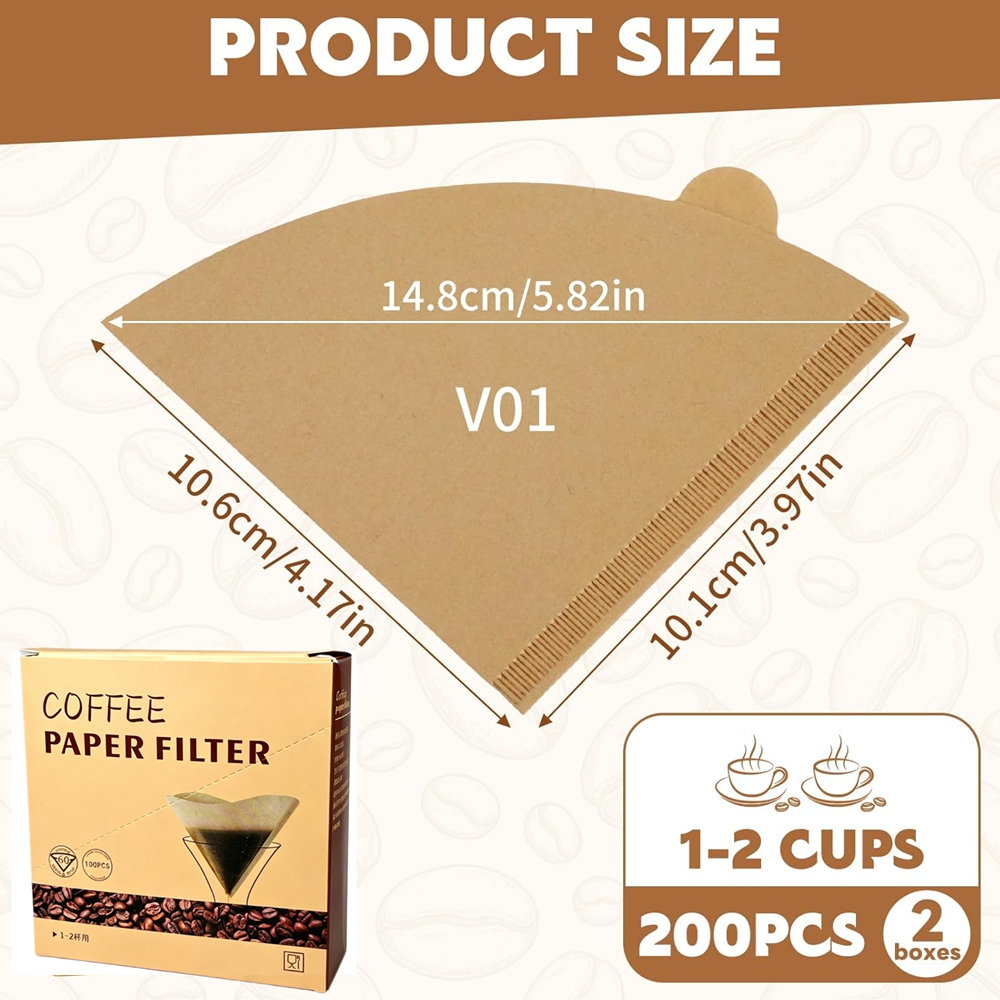 Coffee Filters 200 Count Cone  - đánh giá và giá Coffee Equipment Machine